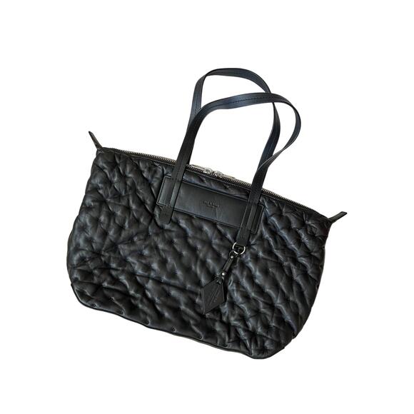 Rag & Bone Black Compass Quilted Leather Everyday Shoulder Bag Tote EUC - Picture 1 of 8